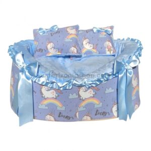 Cama Desenfundable Princess Unicornios Azul para Perro