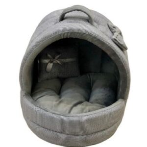 Cueva Iglú para Perro Gato Mini Cuadros Grises