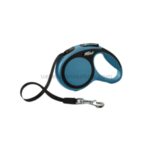 correa perro flexi extensible azul negra