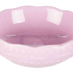 comedero ceramica gatos rosa pececitos