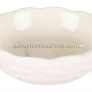 comedero bebedero ceramica gatos blanco pececitos