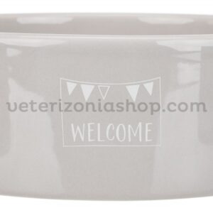 comedero-ceramico-junior-gris-welcome-para-perros-trixie