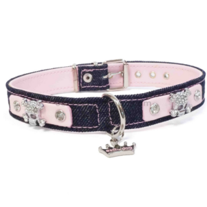 collar para perros strass baquero rosa